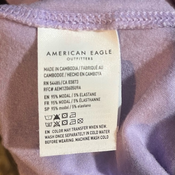 America eagle modal cotton blend so soft & casual cozy lavender T-shirt. Large - Picture 7 of 7